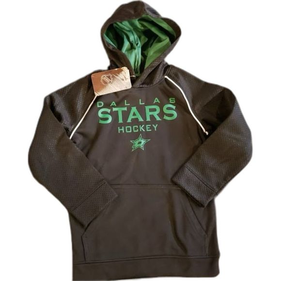 NHL Dallas Stars Hockey Officially Licensed Boys Black Green Hoodie Small. NEW! - Picture 1 of 8
